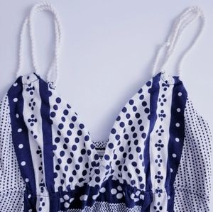 NWOT American Eagle Abstract Navy Polka Dot Dress